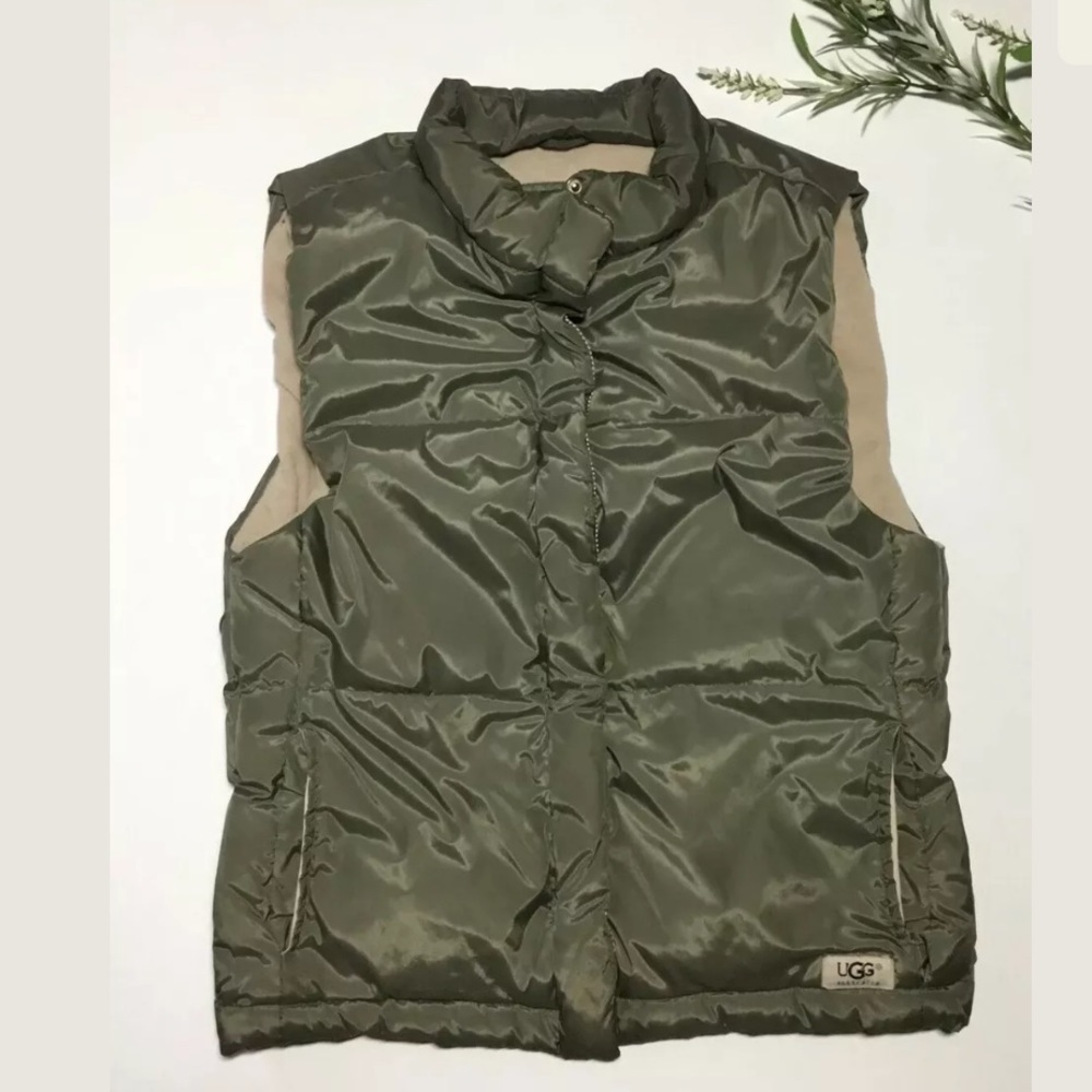 Ugg Women’s Olive Green Down Puffer Vest Jacket